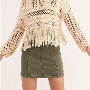 NWT Free People Green Modern Femme Skirt